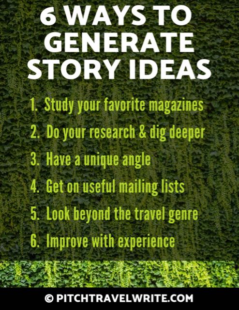 Selling your story ideas can be easy if you know these six ways to generate stories that editors want.