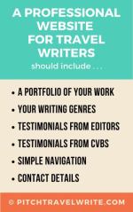 professional website for travel writers graphic