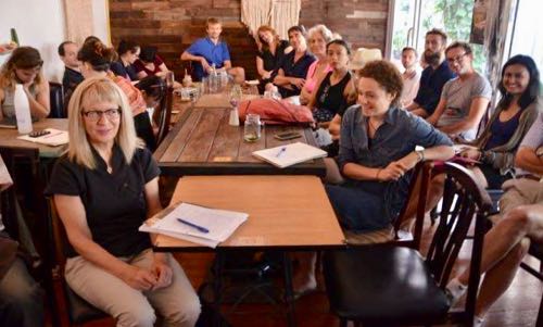 Chiang Mai Writers Group listening to presentation.