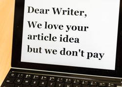 to write for free is a personal choice and should be used wisely