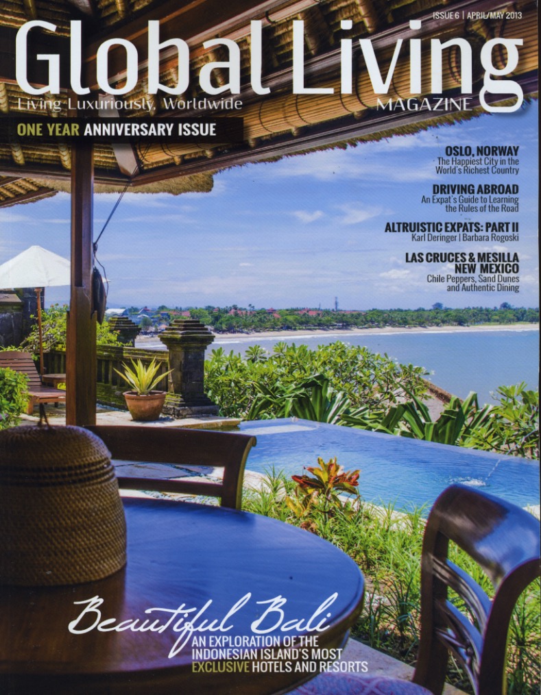 Global Living expat magazine cover in 2013