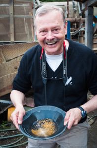 panning for gold at a mine in Alaska