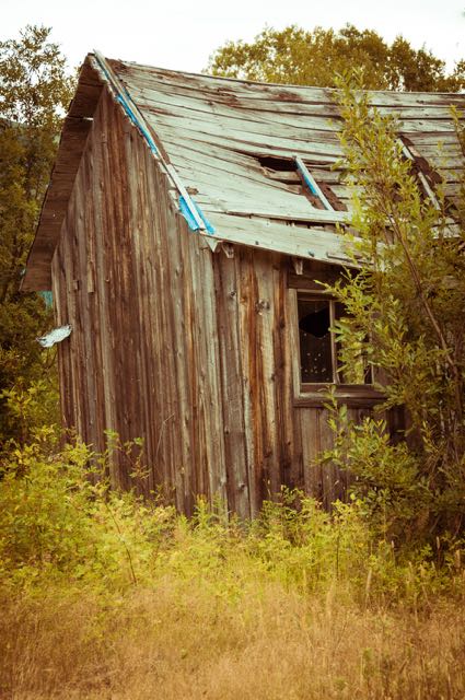 Old building remaining in a ghost town in Alaska.