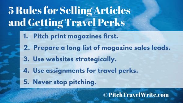 selling articles and getting travel perks