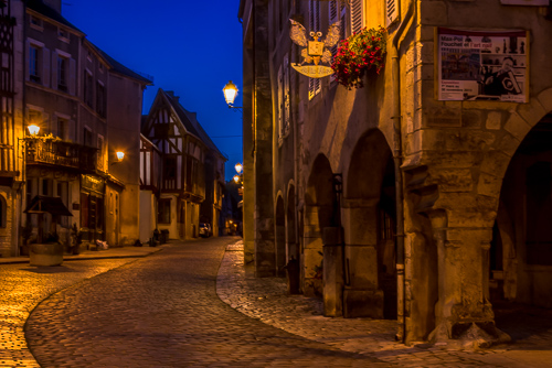 small cobblestone village in France