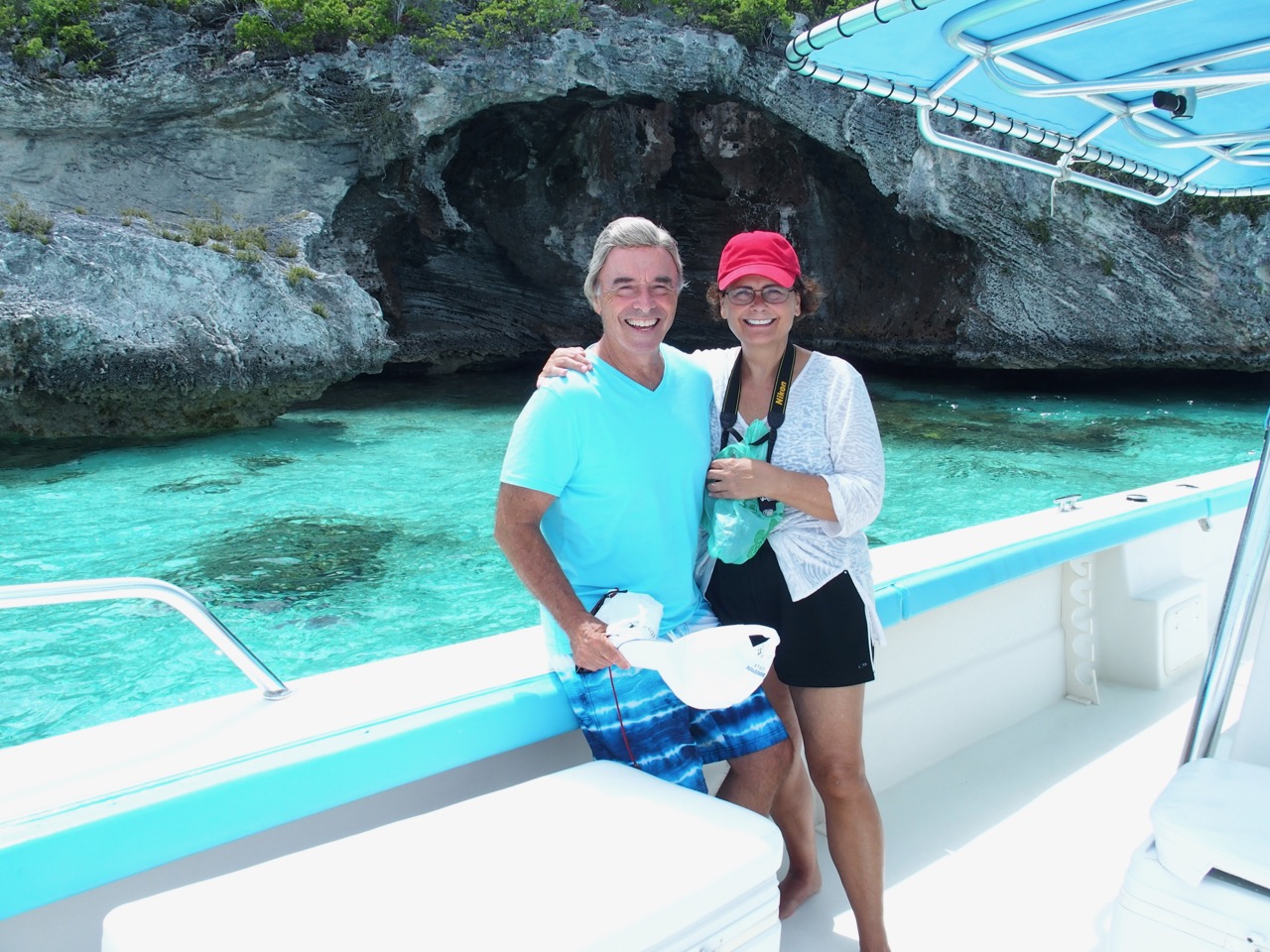 Tim and his wife Judy enjoying a boat tour.