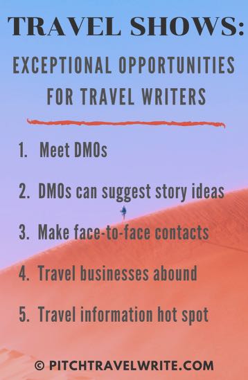 attending travel shows are great opportunities for travel writers