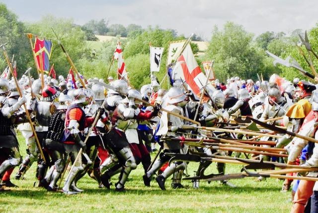 a re-enactment of the Battle of Tewkesbury