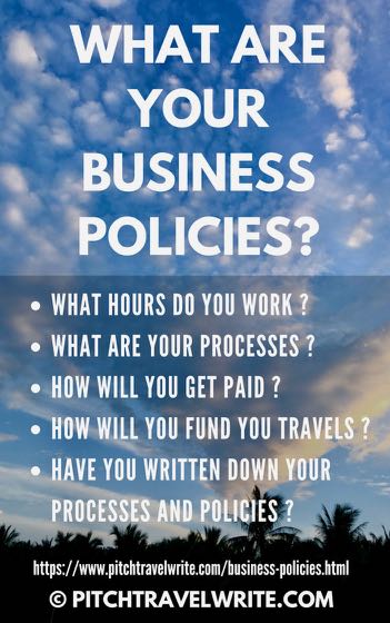 travel writers need business policies for working