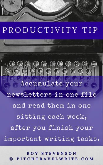 accumulate newsletters and read them in one sitting a week