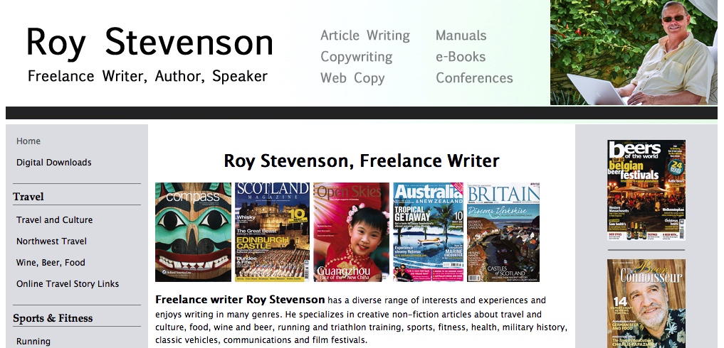 snapshot of my website roy-stevenson.com