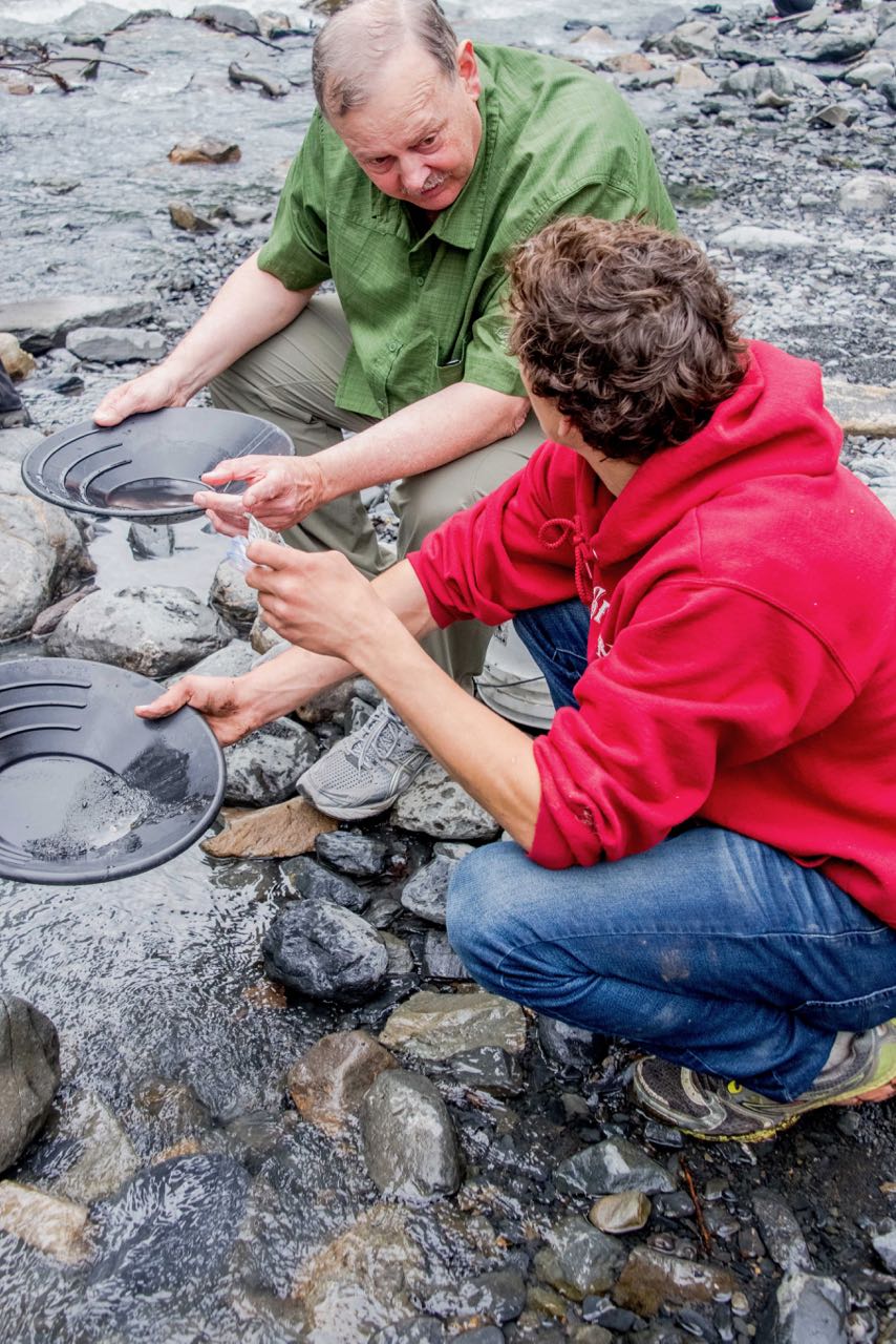 Panning for gold in Alaska