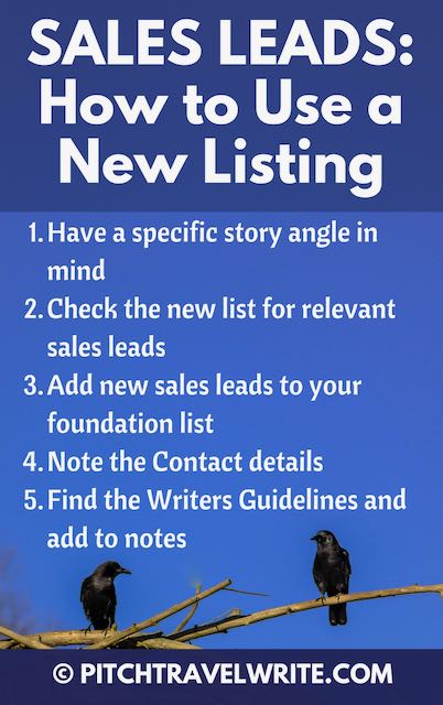 finding lists of sales leads helps you build your list of magazines to pitch
